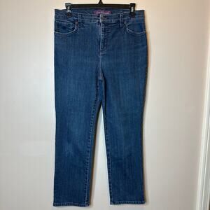 Gloria Vanderbilt Amanda Dark Wash Denim Straight Leg Jeans Womens Petite Sz 8P